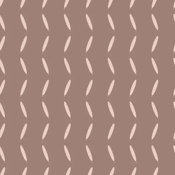 Vector repeat beige brown feather pattern print background — 图库矢量图片
