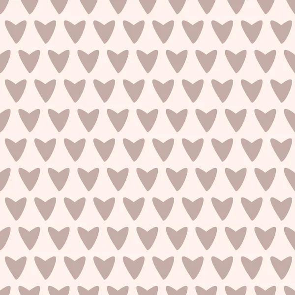 Vector repeat brown hearts pattern print background — 스톡 벡터