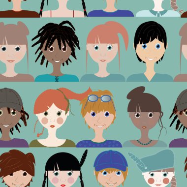 seamless repeat family pattern print background design