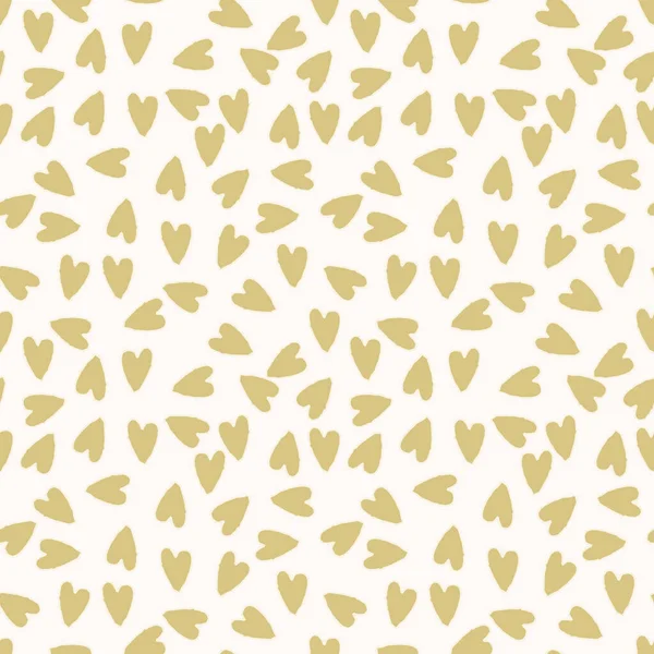 Vector Golden hearts repeat pattern print background design — Stock Vector
