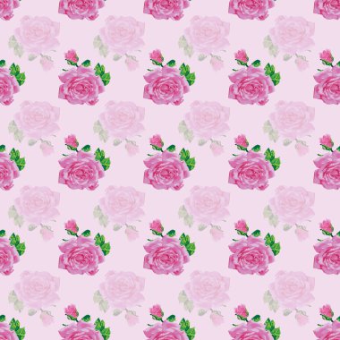 Güzel vektör pembe gül desen yazdırma arkaplanı