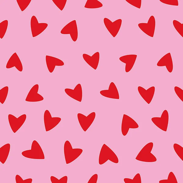 Pink and red hearts seamless pattern print background — Stock Vector