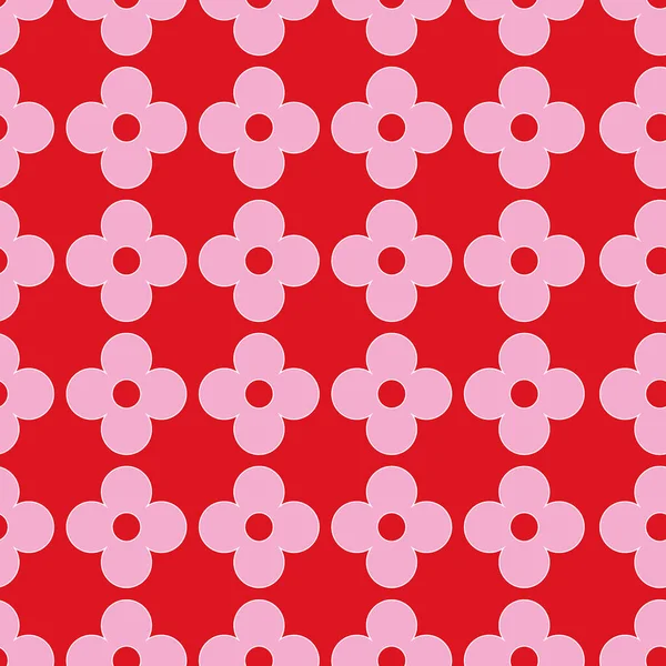 Hintergrund mit rosa und rotem Klee nahtlosem Muster — Stockvektor