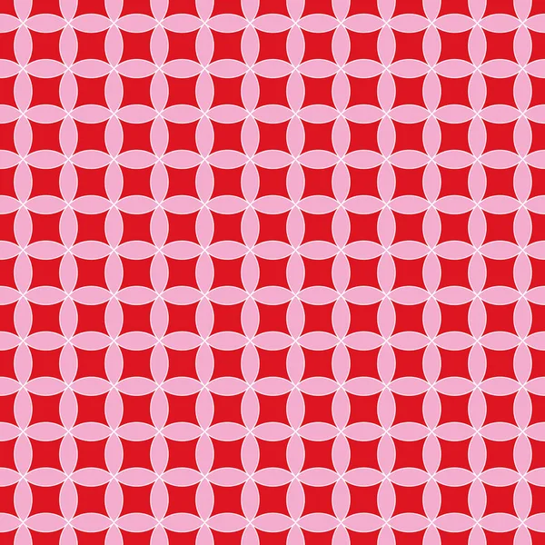 Roze, witte en rode cirkels herhalen patroon print achtergrond — Stockvector