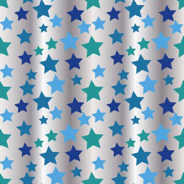 Sihirli yıldızlar gümüş arkaplan dizaynında deseni tekrarlıyorlar