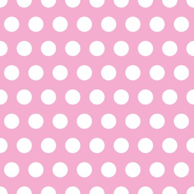 Kusursuz Pembe ve siyah noktalar desenli arka planı tekrarlar.