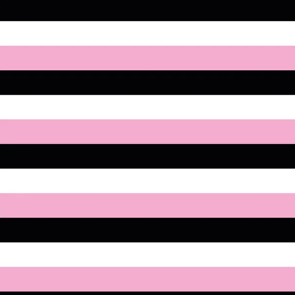 Απρόσκοπτη ροζ, άσπρες και μαύρες ρίγες επαναλαμβανόμενο μοτίβο εκτύπωσης φόντο. — Διανυσματικό Αρχείο