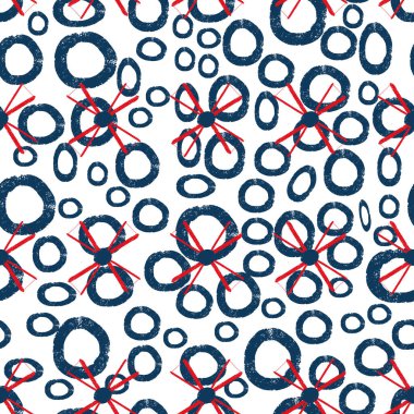 Klasik mavi daireler ve değirmenler tekrarlanan iz arka plan tasarımı