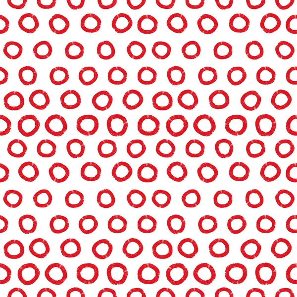 Círculos rojos patrón repetición impresión fondo diseño — Vector de stock