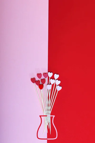 Fondo de moda para el día de San Valentín en color rosa y rojo . —  Fotos de Stock