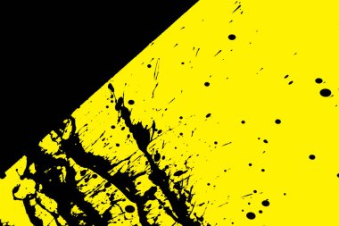 İzole edilmiş siyah boya, sarı arka planda desen ve dekoratif elementler serpiştirir.