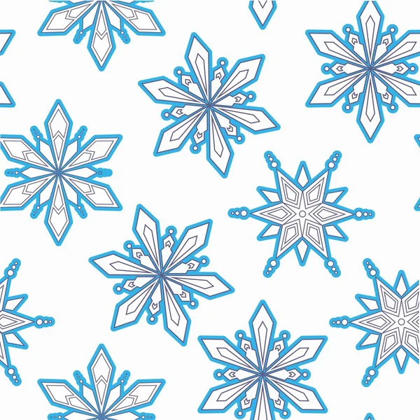 Flocons de neige fond sans couture. Vecteur — Image vectorielle