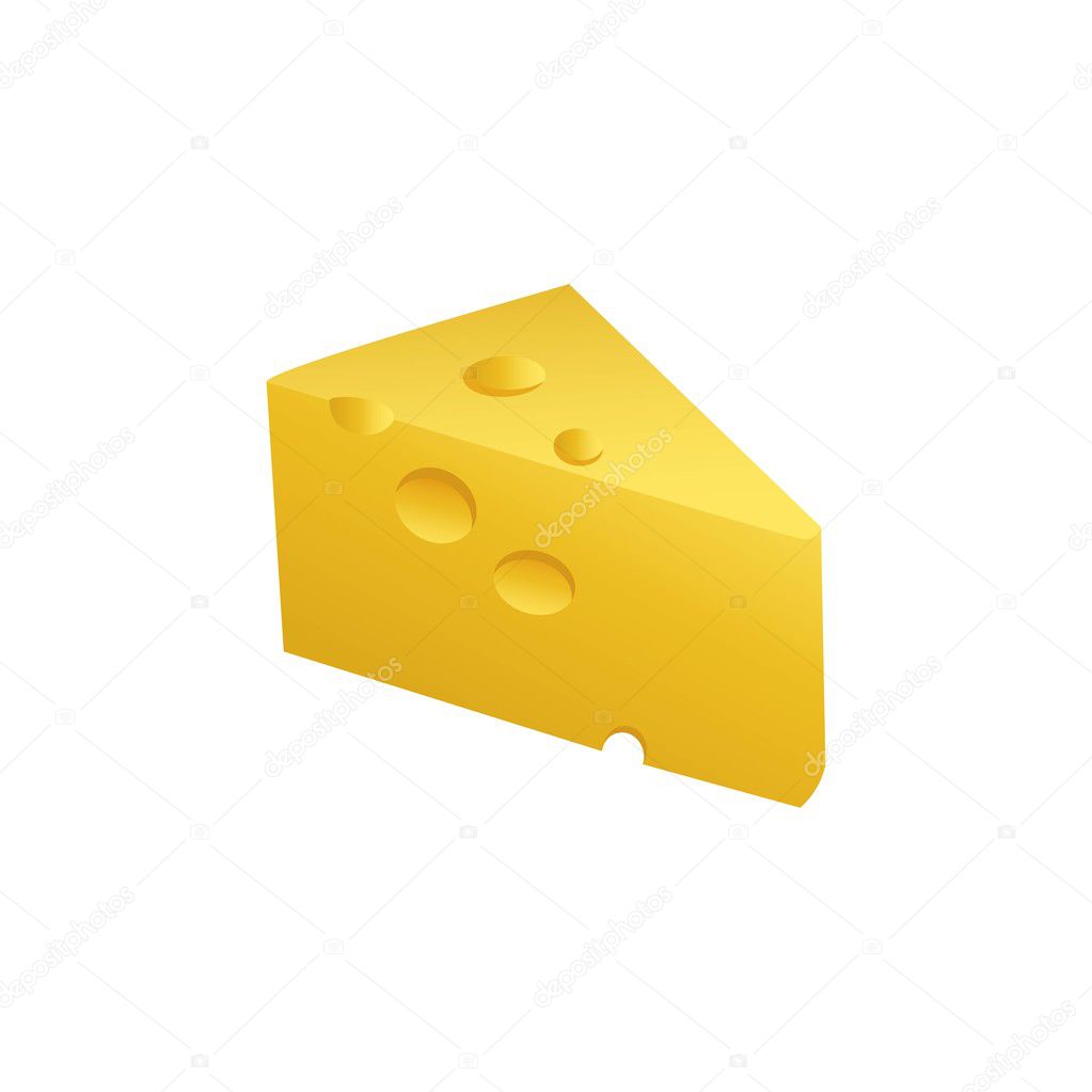 Vector icon. A piece of yellow cheese