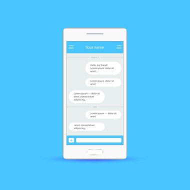 Vektör uygulama ile kutuları sohbet. Haberci. İleti kutusu. Duologue pencere