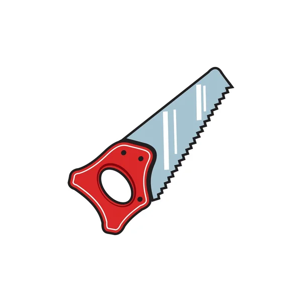 Vector icon. Flat style. Working tool. Saw — Stock Vector