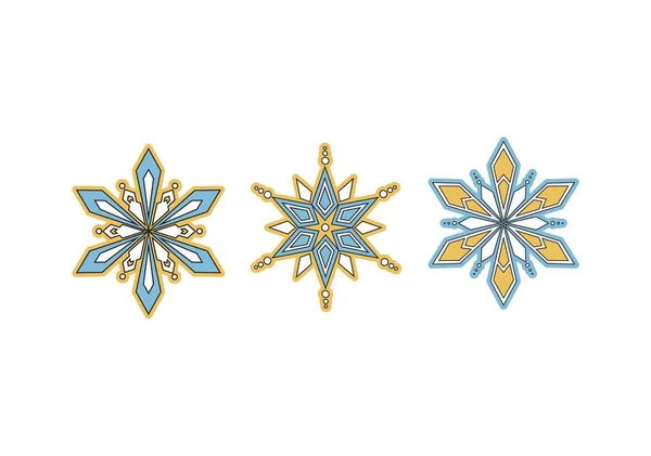 Vector in ikoner. Dekorativa vinter snöflinga — Stock vektor