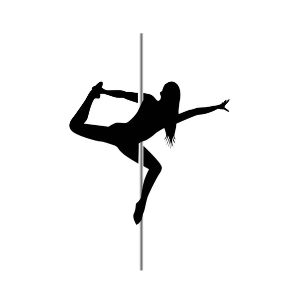Pole Dance Mädchen. Vektorsilhouetten-Symbol — Stockvektor