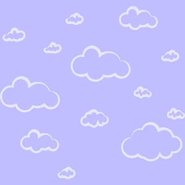 Ciel bleu avec nuages, arrière-plan vectoriel sans couture — Image vectorielle