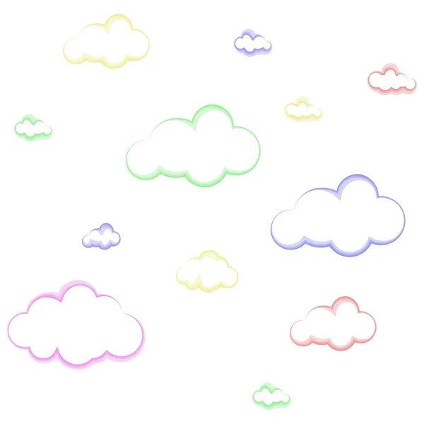 Ciel bleu avec nuages, arrière-plan vectoriel sans couture — Image vectorielle