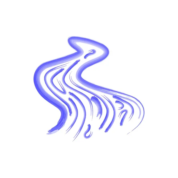 Simbolo astratto vettoriale del fiume. Disegno con acquerelli — Vettoriale Stock
