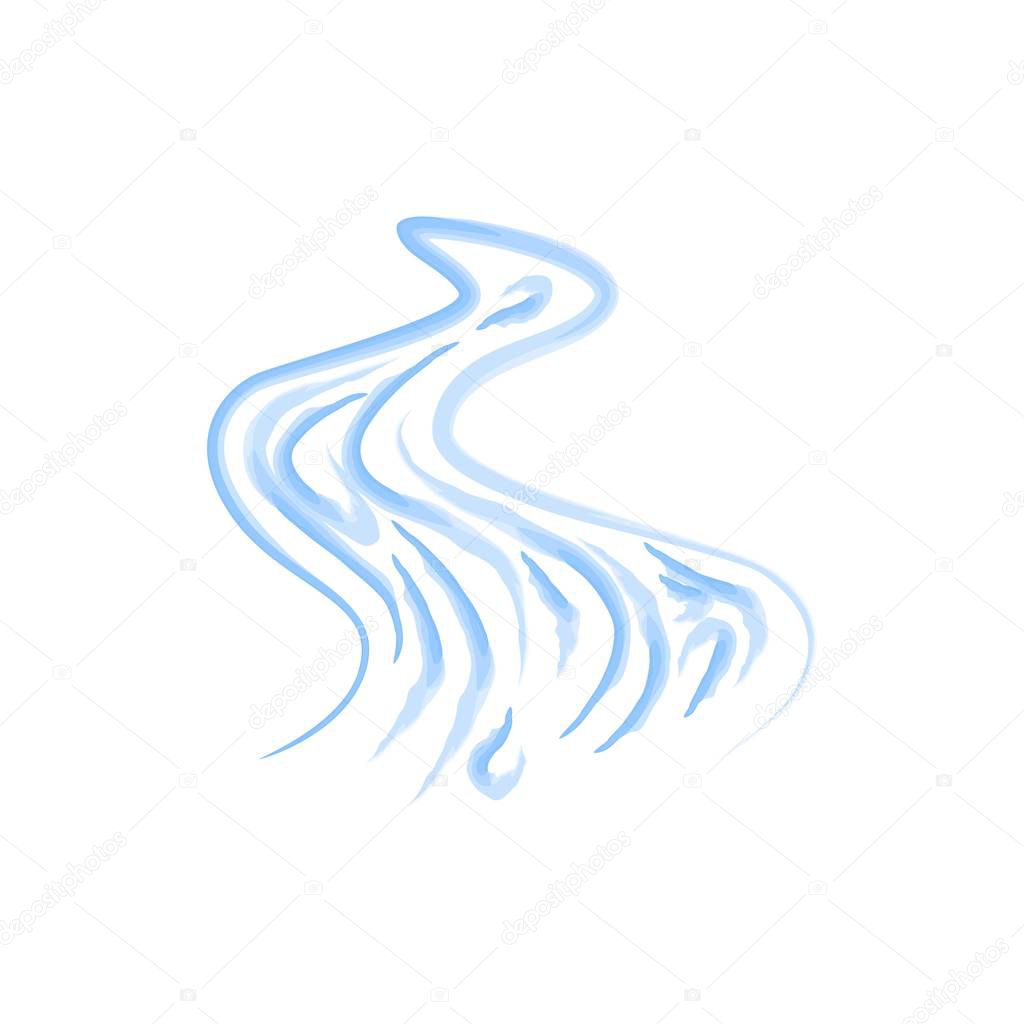 Vector abstract symbol of the river. Drawing with watercolors. jpg, eps