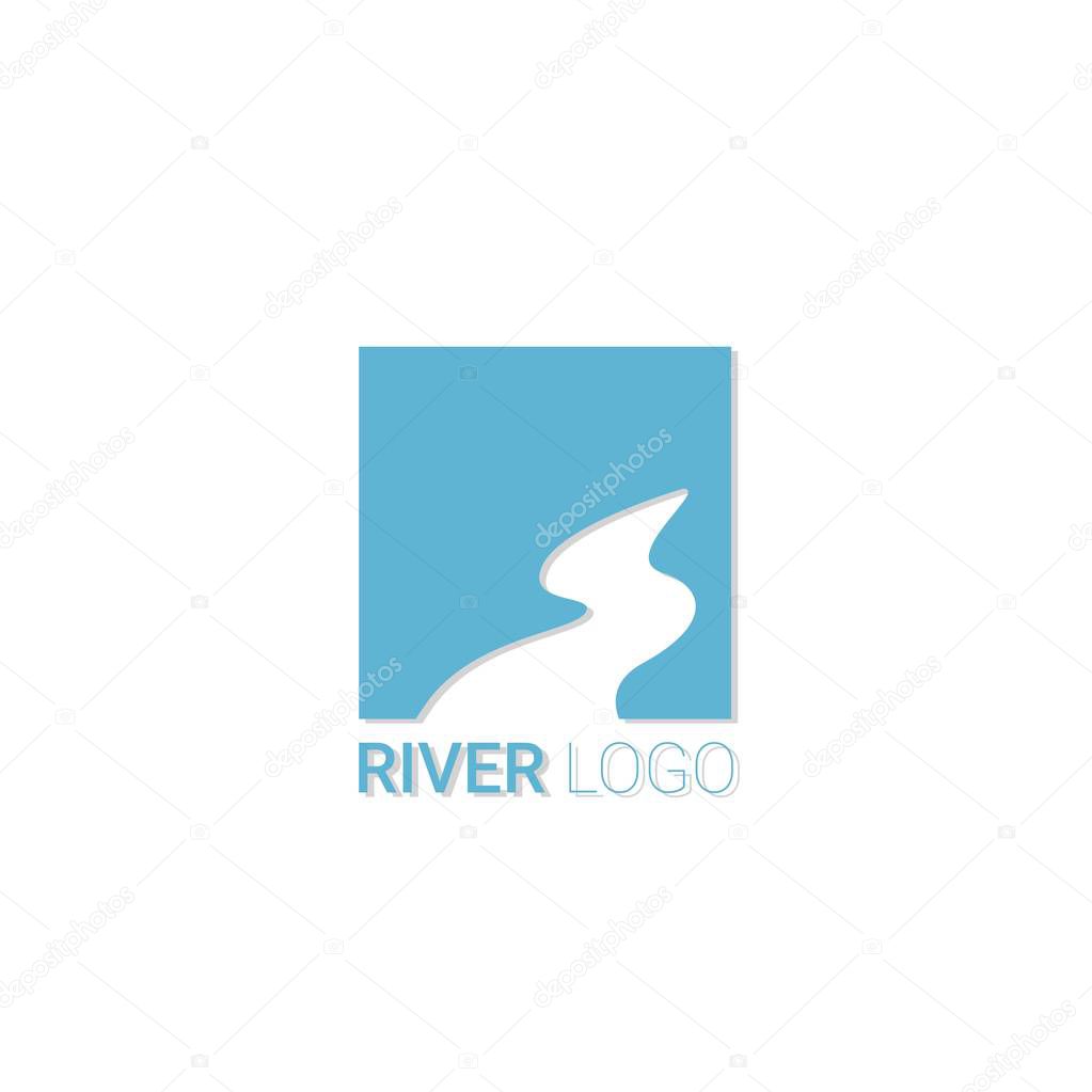 Vector abstract symbol of the river. Drawing with watercolors eps jpg