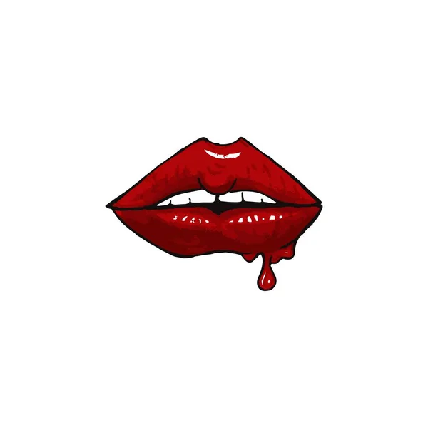 Vector pictogram. Womens lippen. Half-open mond — Stockvector