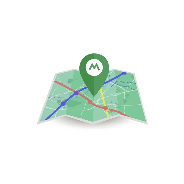 Icono del metro del vector. Mapa aislado — Vector de stock