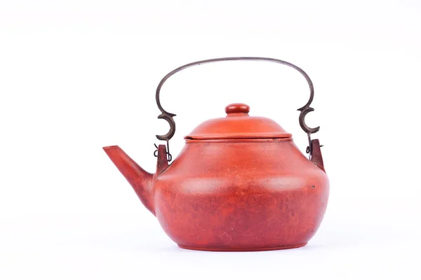 Braune Teekanne Aus Antiker Terrakotta — Stockfoto