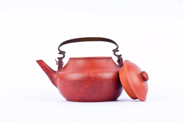 Braune Teekanne Aus Antiker Terrakotta — Stockfoto
