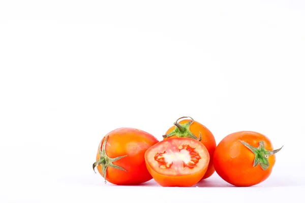 Tomate Vermelho Vegetal Que Saudável Tem Alto Valor Nutricional — Fotografia de Stock