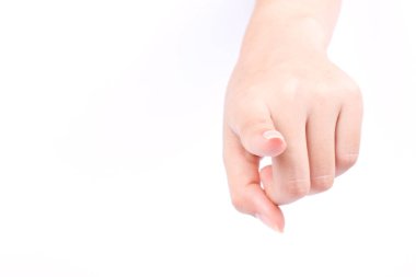 parmak el sembolleri konsepti beyaz arkaplanda dokunmatik dijital fikir izole