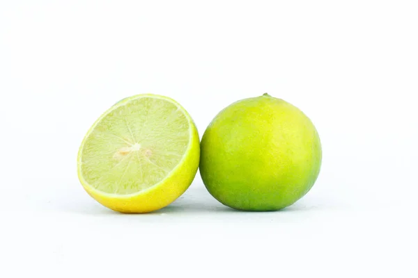 Limão São Ricos Vitamina Frutas Vegetais Fundo Branco Isolado — Fotografia de Stock