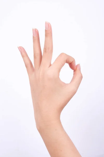 Finger Hand Symbols Isolated Concept Hand Gesturing Sign Okay Agree — Stock Photo, Image