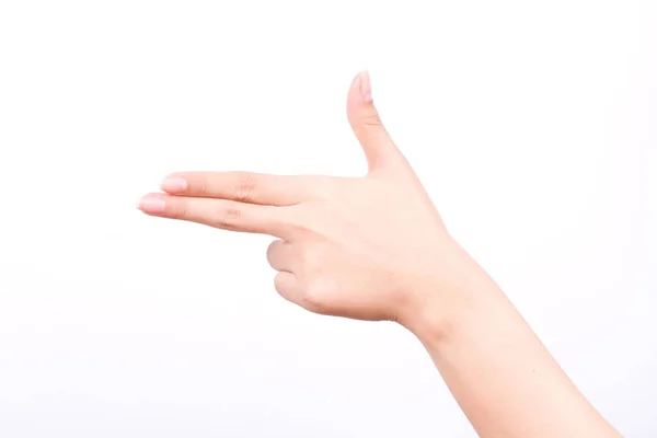 Vinger Hand Symbolen Geïsoleerd Concept Doel Gericht Pistool Hand Moordenaar — Stockfoto