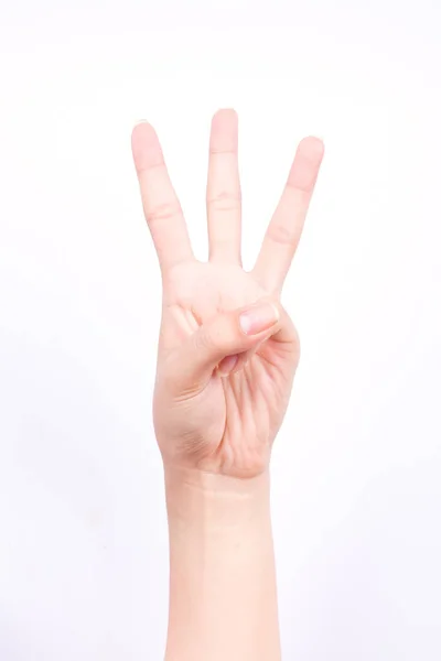 Finger Hand Symbole Isolierte Konzept Drei Punkte Lektion Lernen Lehre — Stockfoto
