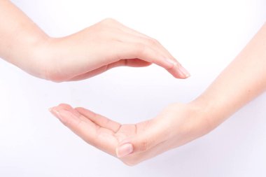 Parmak el sembolleri izole edilmiş kavramları birleştirin ve güç beyaz arka planda sizinle olsun.