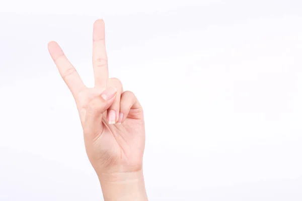 Finger Hand Symbole Isolierte Konzept Zwei Punkte Lektion Lernen Lehre — Stockfoto