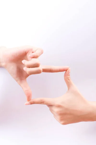 Finger Hand Symbols Concept Framing Composition Για Λήψη Μιας Φωτογραφίας — Φωτογραφία Αρχείου