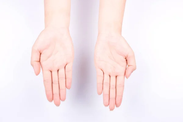 Finger Hand Symboler Koncept Öppna Handflatan Lyfta Och Sätta Handen — Stockfoto