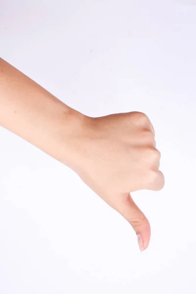 Finger Hand Symbole Isolierten Die Konzepthand Die Daumen Nach Unten — Stockfoto