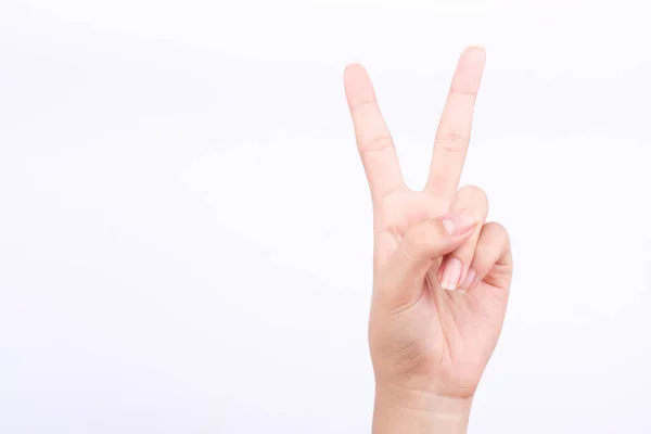 Finger Hand Girl Szimbólumok Elszigetelt Koncepció Két Pont Tanulság Tanítás — Stock Fotó