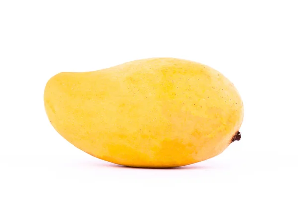Gele Zoete Rijpe Mango Witte Achtergrond Gezond Fruit Voedsel Geïsoleerd — Stockfoto