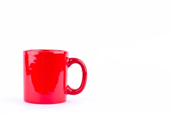 Красный Кофе Чашку Чая Белом Фоне Напиток Изолирован — стоковое фото