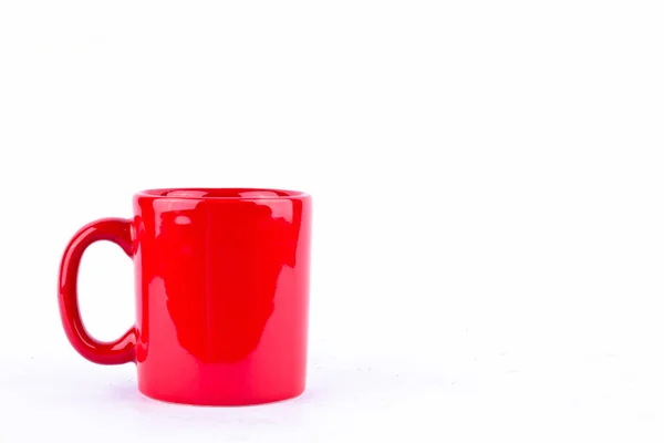 Roter Kaffee Oder Teetasse Auf Weißem Hintergrund Trinken Isoliert — Stockfoto