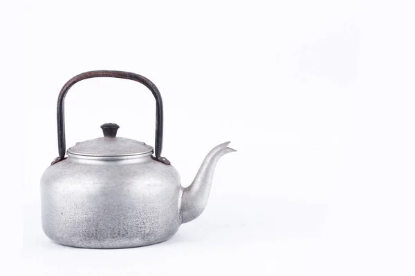 Old Vintage Retro Kettle White Background Drink Isolated Which Kettle — Stock Photo, Image