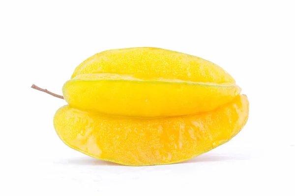 Carambola Frutos Estrelados Maçã Estrelada Starfruit Sobre Fundo Branco Alimento — Fotografia de Stock