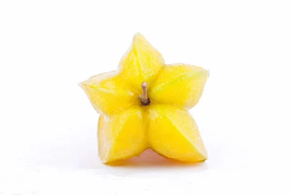  Beyaz arka plan üzerinde olgun yıldız meyveli karambola veya yıldız elması (starfruit) sağlıklı meyveli yiyecekler izole edilmiş