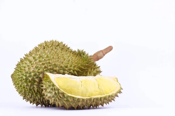 Amarelo Durian Mon Thong Durian Descascado Rei Frutas Durian Prato — Fotografia de Stock