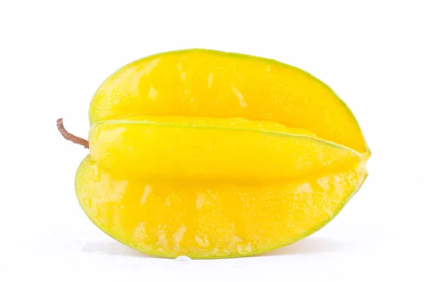 Yellow Star Fruit Carambola Star Apple Starfruit White Background Healthy — Stock Photo, Image
